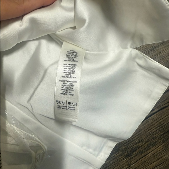 White House Black Market Ivory Patterned Beaded Strapless Camisole Corset Top - Picture 8 of 8